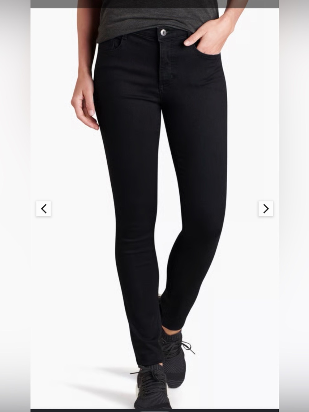 KUHL 9" Kontour Flex Denim Black Skinny Jeans  Women's NWT  Size 16